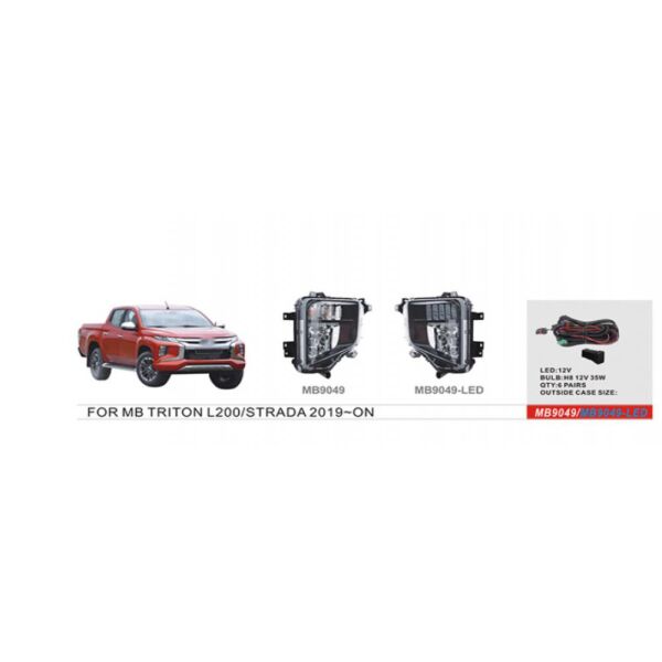 

Противотуманные фары Mitsubishi Triton /L200/Pajero Sport 2018 MB-9049W с электропроводкой