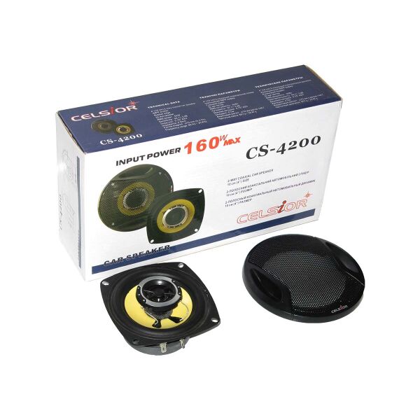 

Колонки для авто 10 см Celsior CS-4200 yellow