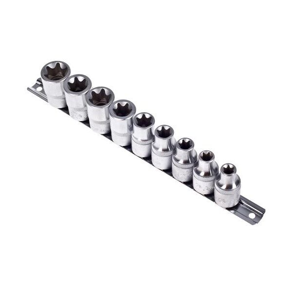 

Набор головок 1/2"DR внешний TORX Е10-Е24, 9предм.блистер HANS (46410-9C)