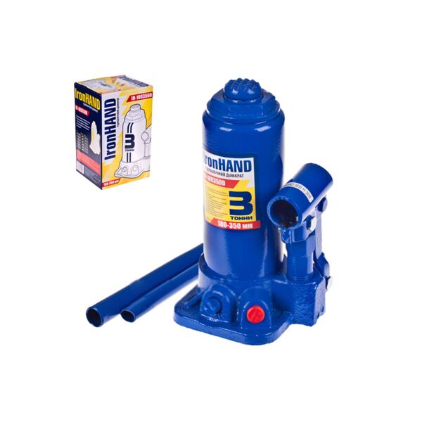 

Гидравлический домкрат бутылочный Vitol IH-180350D 3 тонны 350мм Iron Hand
