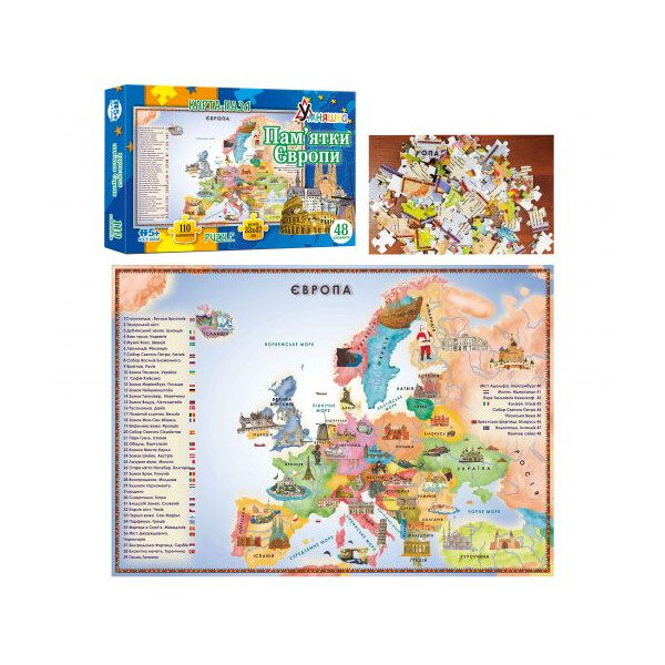 

Пазл Карта Европы 110 элементов (TOY-100231)