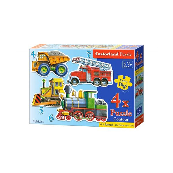 

Пазлы Castorland 4 в 1 Транспорт 22 элементов (TOY-21340)