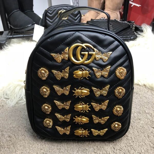 

Рюкзак Gucci Backpack GG Marmont Animal Studs Black