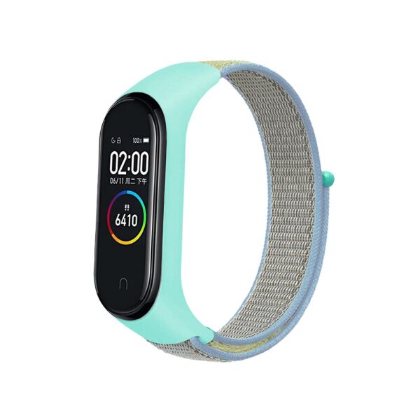 

Нейлоновый ремешок к браслету Mi Band 3 / 4 / 5 / 6 mint-blue