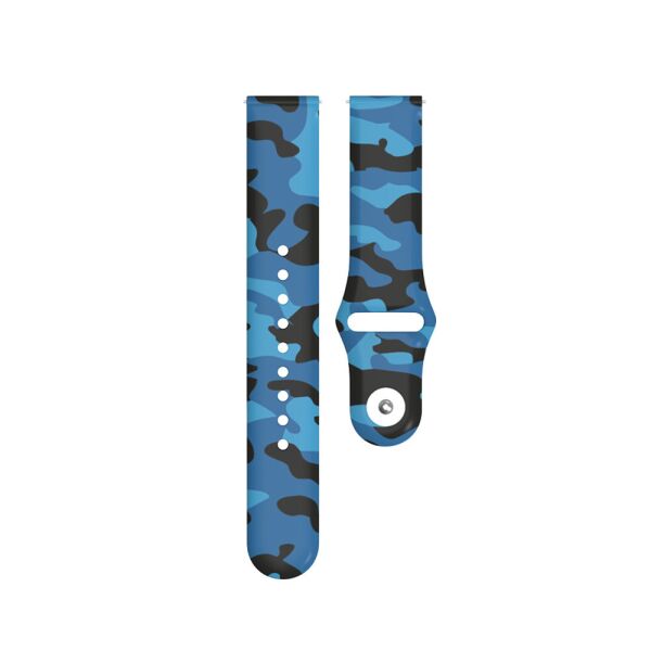 

Ремешок 20мм Amazfit Bip | GTS | GTR 42mm силиконовый с рисунком blue camouflage