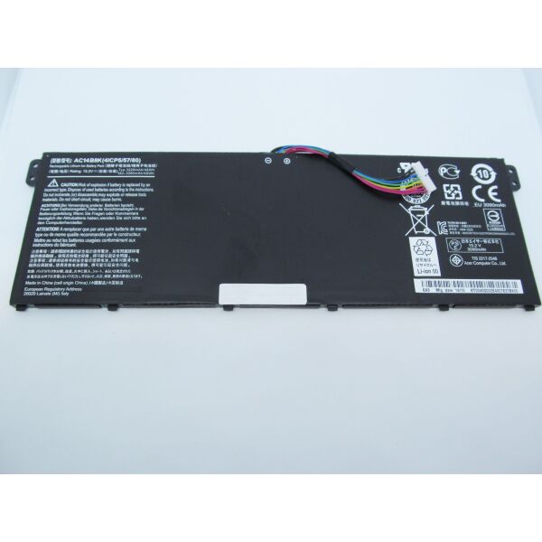 

Батарея для ноутбука Acer AC14B8K, 3220mAh (48Wh), 4cell, 15.2V, Li-ion, черная,