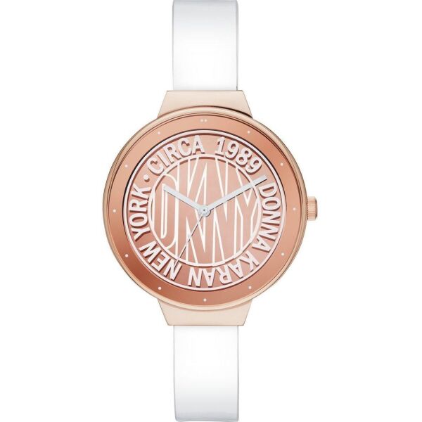 

Часы наручные женские DKNY NY2802 кварцевые, белый ремешок из кожи, США