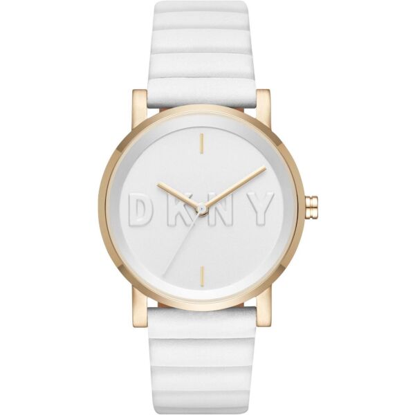 

Часы наручные женские DKNY NY2632 кварцевые в бело-золотой палитре, тисненый ремешок, США