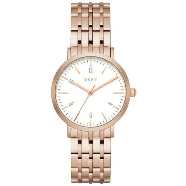 

Часы наручные женские DKNY NY2504 кварцевые на браслете, цвет розового золота, США