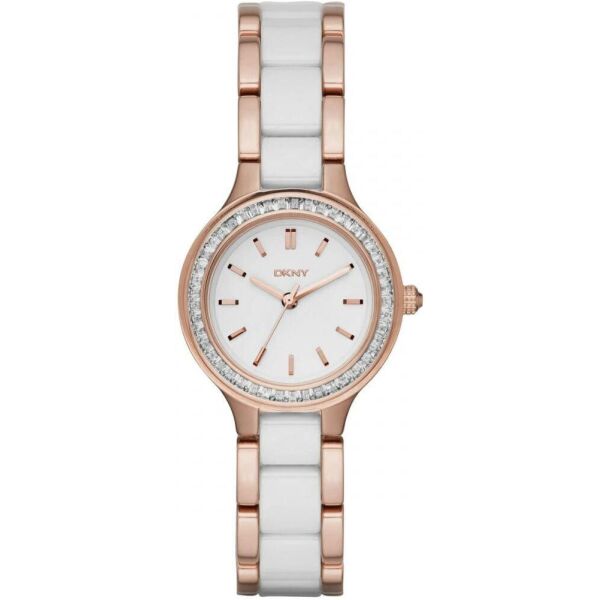 

Часы наручные женские DKNY NY2496 кварцевые, с фианитами, сталь/керамика, США