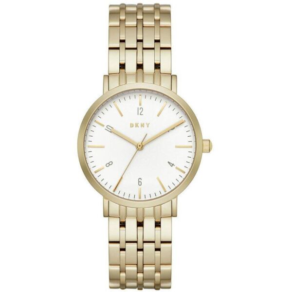 

Часы наручные женские DKNY NY2503 кварцевые на браслете, цвет желтого золота, США