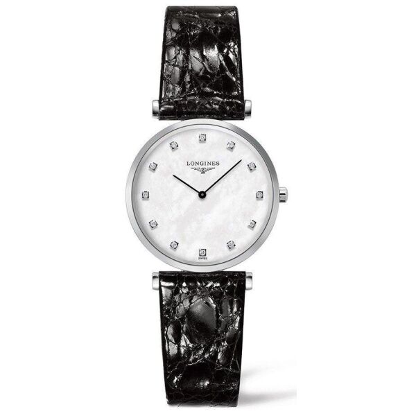 

Часы наручные женские LA GRANDE CLASSIQUE DE LONGINES L4.512.4.87.2, кварц, 12 бриллиантов, кожа аллигатора