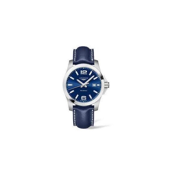 

Часы наручные мужские LONGINES CONQUEST L3.759.4.96.0 кварцевые, водозащита 300WR
