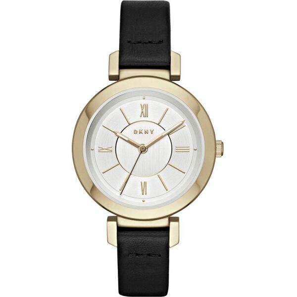 

Часы наручные женские DKNY NY2587 кварцевые на черном кожаном ремешке, США