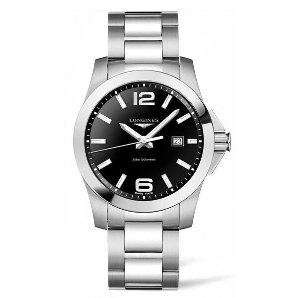 

Часы наручные мужские LONGINES CONQUEST L3.760.4.56.6, кварц, водонепроницаемые (до 30 бар)