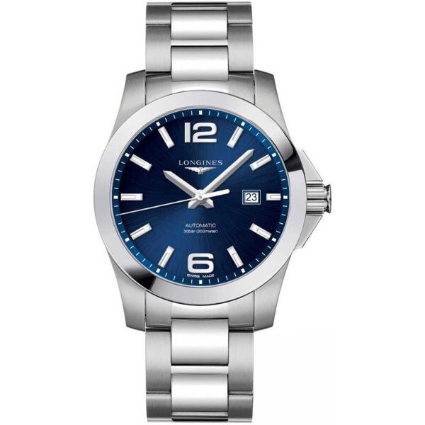 

Часы наручные мужские LONGINES CONQUEST L3.778.4.96.6, автоподзавод, водозащита 300WR