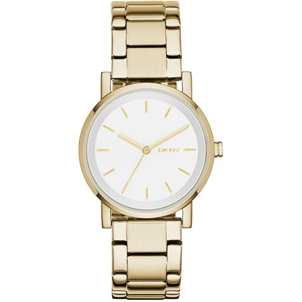 

Часы наручные женские DKNY NY2343 кварцевые на браслете, цвет желтого золота, США