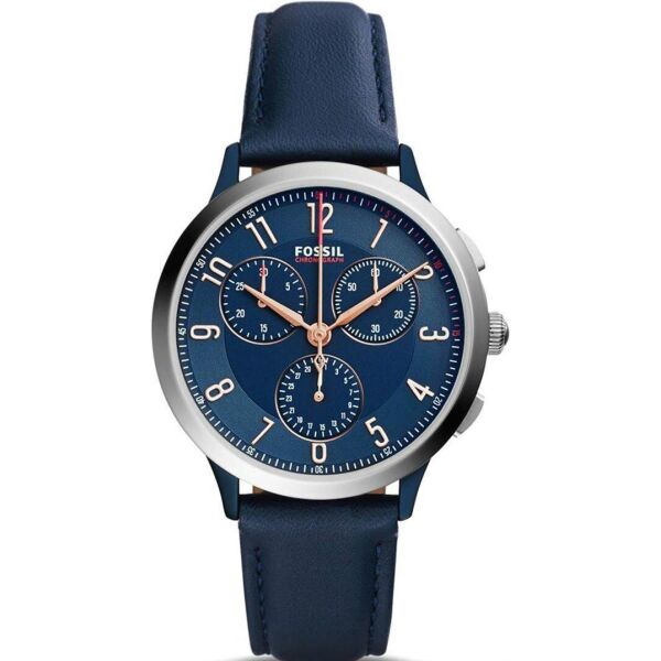 

Часы наручные женские FOSSIL CH3072 кварцевые, кожаный ремешок, синие, США