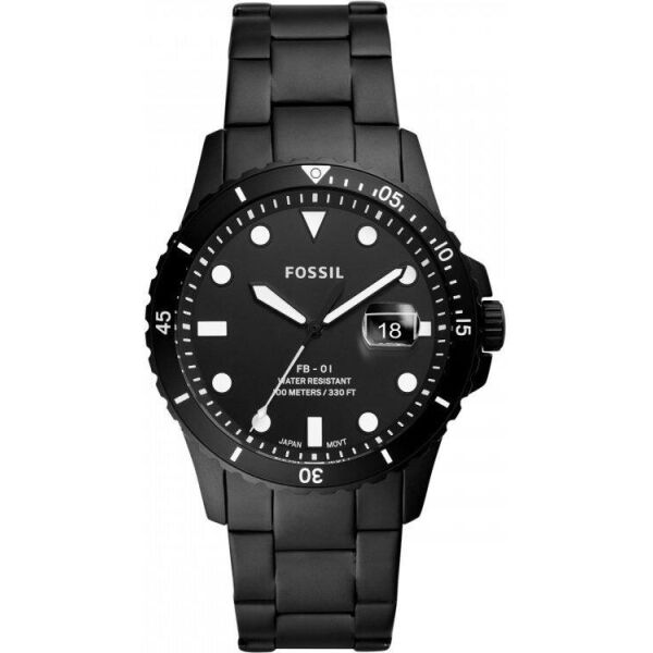 

Часы наручные мужские FOSSIL FS5659 кварцевые, на браслете, черные, США