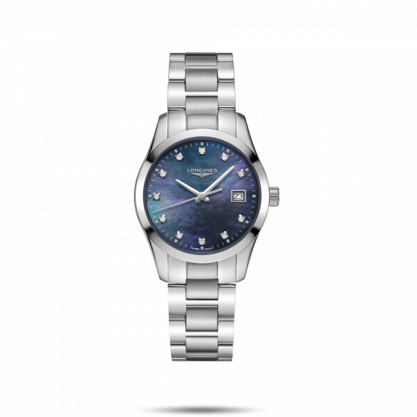 

Часы наручные женские LONGINES CONQUEST CLASSIC L2.386.4.88.6 кварцевые на браслете, метки бриллиантовые