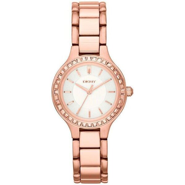 

Часы наручные женские DKNY NY2222 кварцевые, с фианитами, цвет розового золота, США