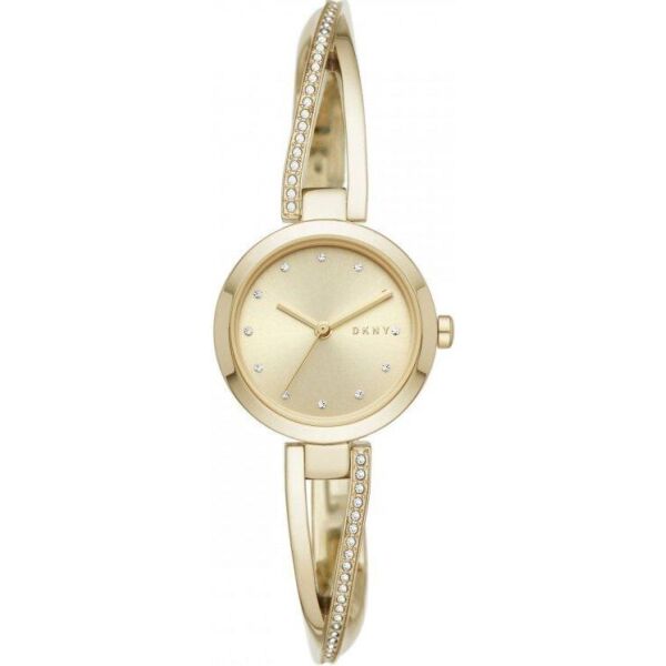 

Часы наручные женские DKNY NY2830 кварцевые, с фианитами, цвет желтого золота, США