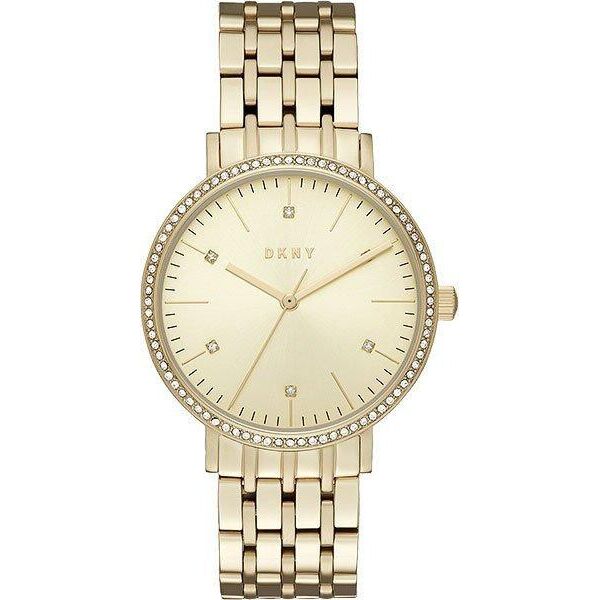 

Часы наручные женские DKNY NY2607 кварцевые в золотой палитре, с кристаллами, США