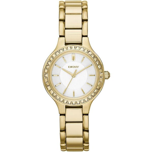 

Часы наручные женские DKNY NY2221 кварцевые, с фианитами, цвет желтого золота, США