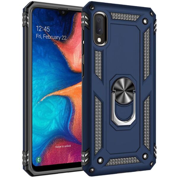 

Ударопрочный чехол Serge Ring for Magnet для Samsung Galaxy A02 Темно-синий