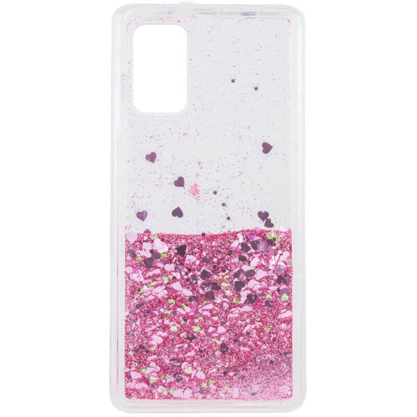 

TPU чехол Liquid hearts для Samsung Galaxy A02s Розовый