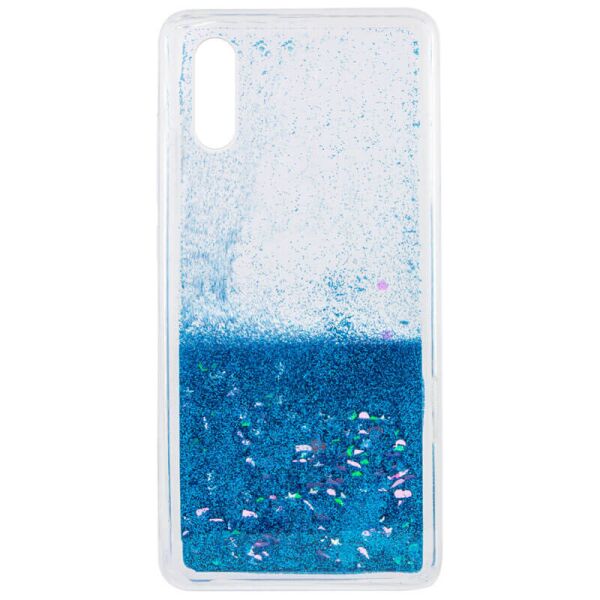 

TPU чехол Liquid hearts для Samsung Galaxy A02 Голубой