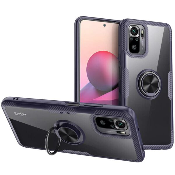 

TPU+PC чехол Deen CrystalRing for Magnet (opp) для Xiaomi Redmi Note 10 Бесцветный / Темно-синий