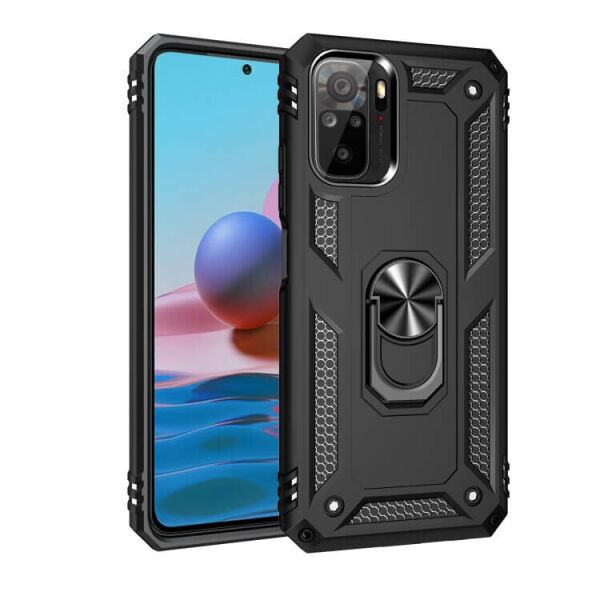 

Ударопрочный чехол Serge Ring for Magnet для Xiaomi Redmi Note 10 Черный