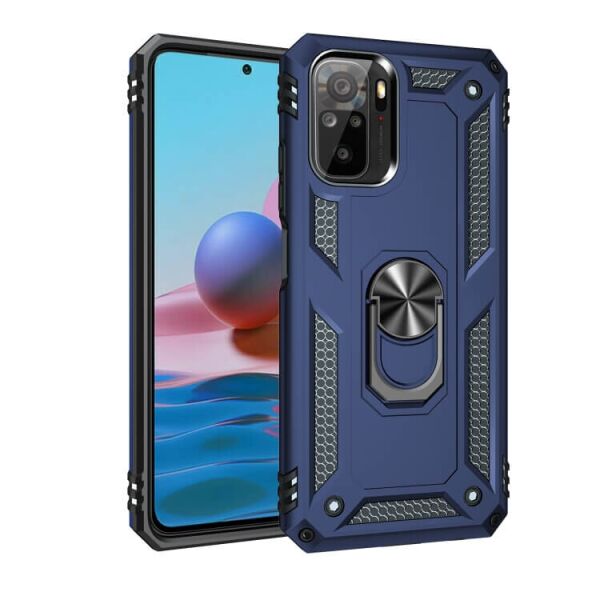 

Ударопрочный чехол Serge Ring for Magnet для Xiaomi Redmi Note 10 Темно-синий