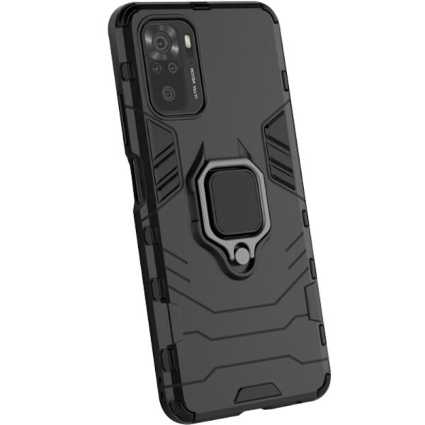 

Ударопрочный чехол Transformer Ring for Magnet для Xiaomi Redmi Note 10 Черный / Soul Black