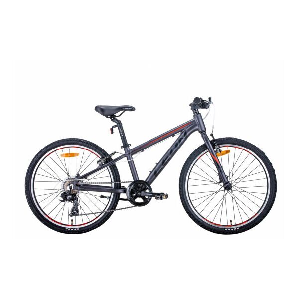 

Велосипед 24 "Leon junior 2021 Рама Универсальная" Антрацитовый с красным ES 1436
