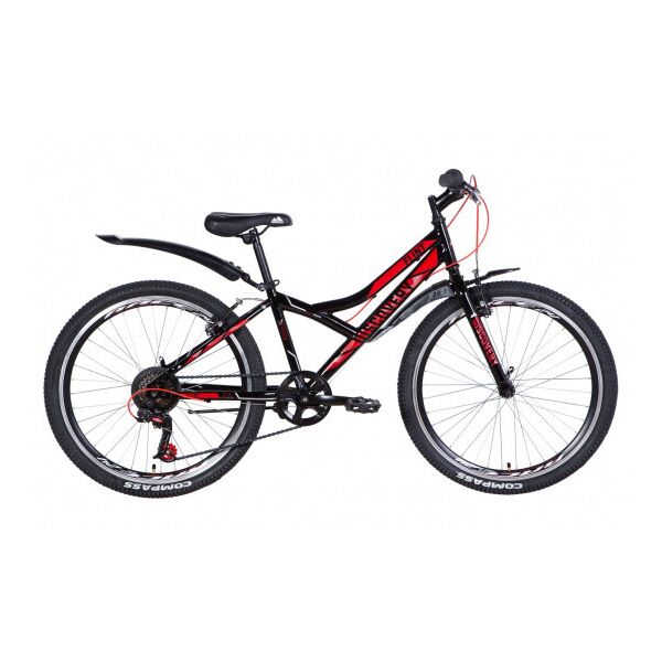 

Велосипед 24 "Discovery Flint 24 2021 Рама x14 " Черно-красный с серым ES 1443