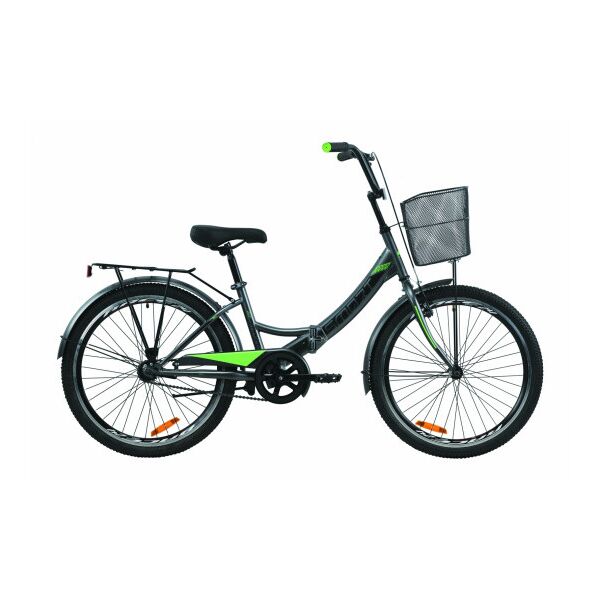 

Велосипед 24 "Formula Smart с корзиной 2020 Рама x15" Серео-зеленый с черным ES 1467