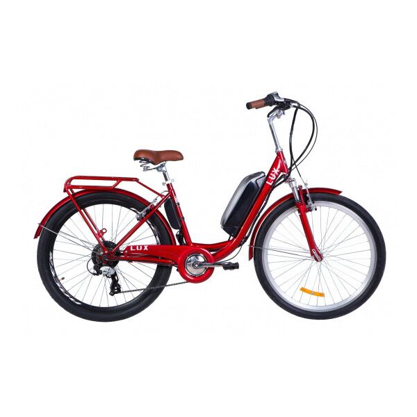 

Велосипед 26 "LUX AM, 350Вт 36В, 10.4Ач Рама x17" Красный ES 1688