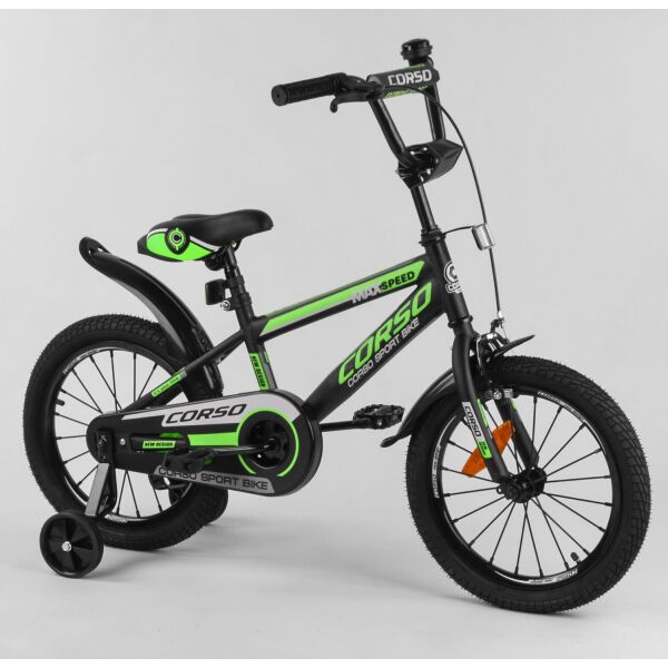 

Велосипед Corso 16 Max Speed New Design ST-16312 Black / Green (ST-16312)
