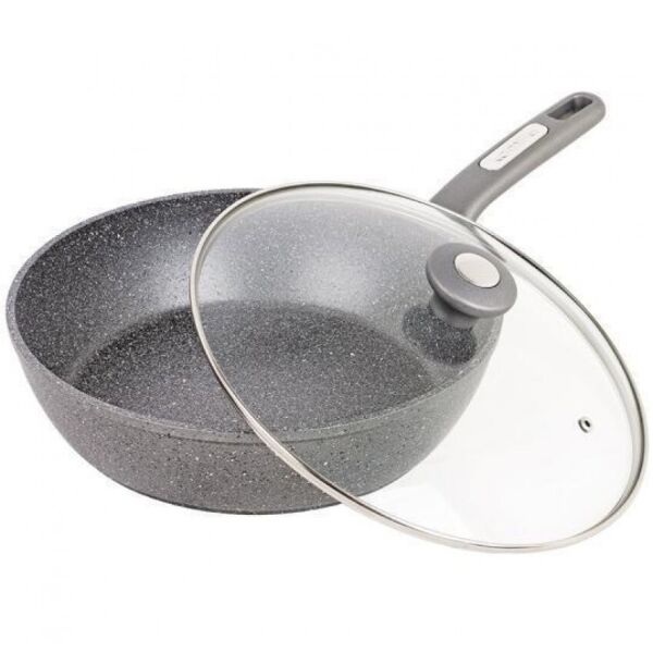 

Сковорода-сотейник Kamille Granite d 28 см с крышкой KM-4277GR