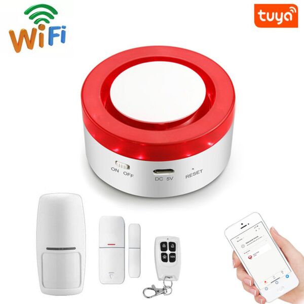 

Беспроводная Wi-Fi сигнализация Digital Lion SAS-01w | комплект с сиреной , поддержка Tuya Android / iOS