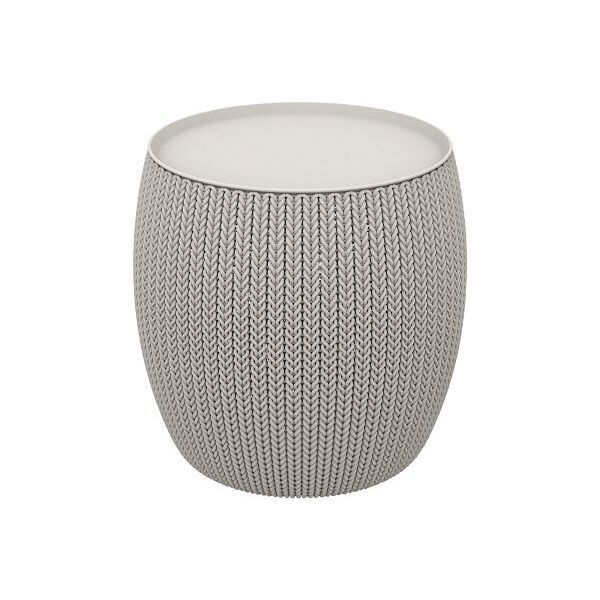 

Стол-сундук круглый Khit Cozies плетение пластик Серый 41*41 см (Keter TM)