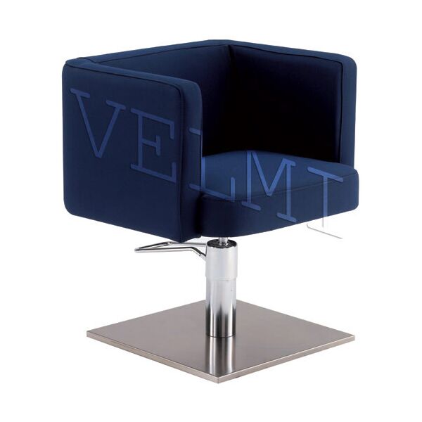 

Кресло парикмахерское Roma на гидравлике Хром Квадрат, КЗ Zeus Midnight Blue (Velmi TM)