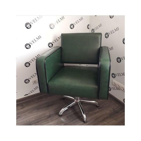 

Кресло парикмахерское Jupiter на гидравлике Крестовина Хром, КЗ Itaka Green+Черный кант (Velmi TM)