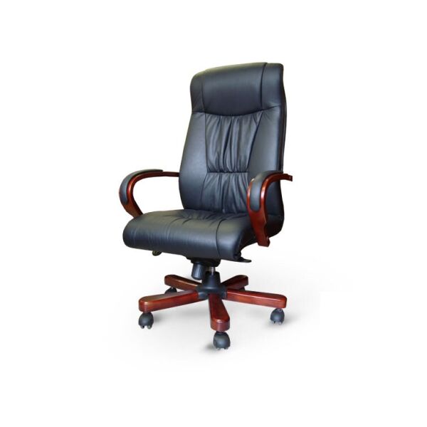 Кресло руководителя Корсика механизм Мультиблок комбинированная кожа люкс Черная (Диал ТМ)