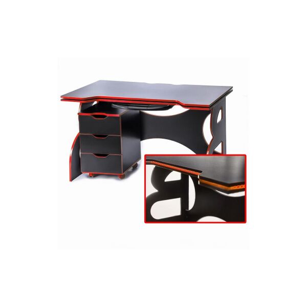 

Геймерский стол с тумбой Game Blue HG-04/СUP-04/ПК-01 Черный/Синий (Barsky ТМ) Черный/Красный