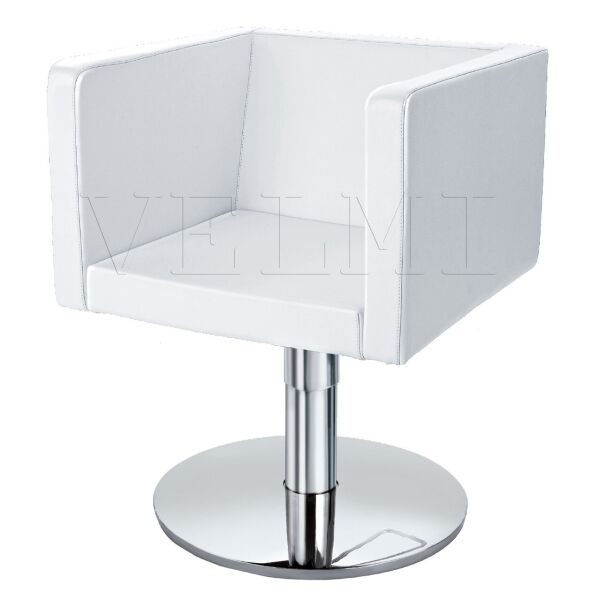 

Кресло парикмахерское Dona на гидравлике Хром Диск, КЗ Zeus White (Velmi TM)