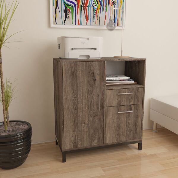 

Тумба офисная L-800 Комби дуб борас (Loft Design TM) дуб палена