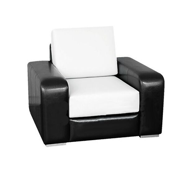 

Кресло для ожидания Йоко кожзаменитель Kansas White+Black (Frizel TM)